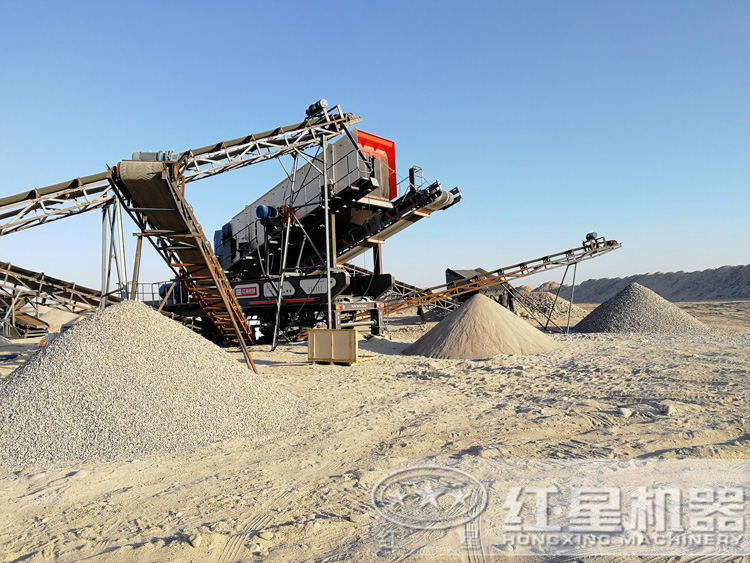 移動制砂機生產(chǎn)圖，多種制砂規(guī)格可以選擇